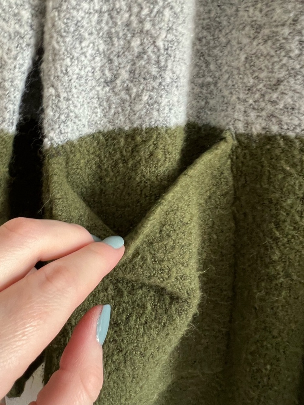 Staccato Gray and Olive Colorblock Open Cardigan - Picture 2 of 3